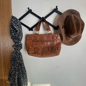 Michael Kors Brown Leather Tote Bag